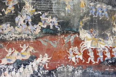 Pagoda de Plata, mural del Reamker, Phnom Penh, Camboya