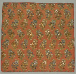 Fragmento de Tafetán con Patrón de Rosa y Ruiseñor Gul-u-Bulbul, 1700s