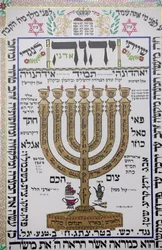 Obra de arte del Talmud en la sinagoga de Herzliya, Hertzliya, Israel