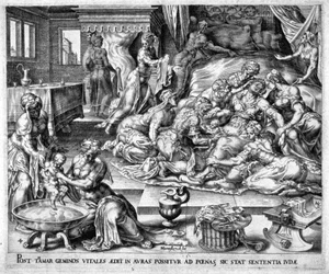 Tamar dando a luz a Fares y Zara, siglo XVI