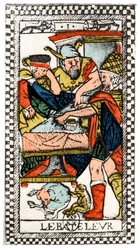 Carta del tarot del Juglar o Charlatán, Tarot parisino, 1500