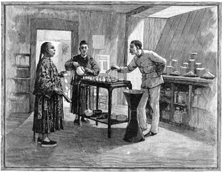 Degustación de té en China, 1888