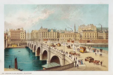 Puente de Telford sobre el Clyde en Broomielaw, Glasgow, 1891