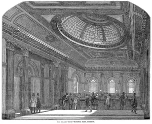 Sala de recuento, Banco Nacional de Escocia, Glasgow, c1860