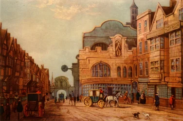 Temple Bar y la Iglesia de St. Dunstan, c1750, 1945