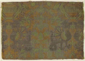 Textil con plantas y animales, italiano, siglo XV