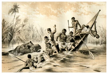 La aventura con un hipopótamo, 1883