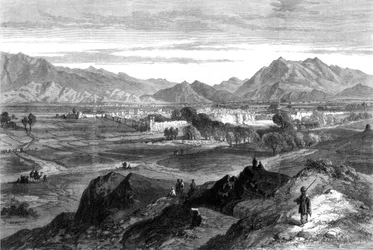 La Guerra Afgana: Jalalabad desde Pipers Hill, Afganistán