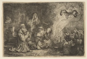 El ángel partiendo de la familia de Tobías