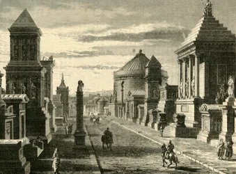 La Vía Apia en Roma restaurada, 1890