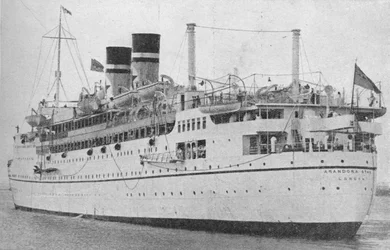 El Arandora Star al inicio de un viaje en tiempos de paz, c1938 1940