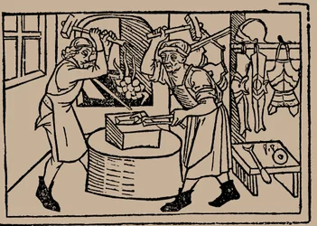 El arte de la herrería. De Speculum Vitae Humanae por Rodericus Zamorensis, 1479