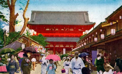 El templo Asakusa Kannon, Tokio, Japón, siglo XX