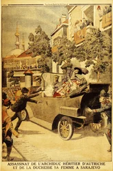 El asesinato del archiduque Francisco Fernando de Austria y de su esposa, la duquesa Sofía, por Gavrilo Pr