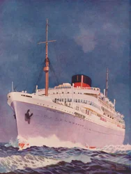 La atractiva coloración del transatlántico Union Castle Stirling Castle, 1937