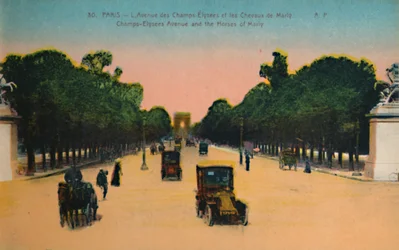 La Avenida de los Campos Elíseos y los Caballos de Marly, París, c1920