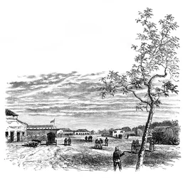 Los cuarteles en Meerut, India, c. 1850s, 1888