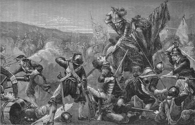La batalla de Naseby, 14 de junio de 1645, c1880