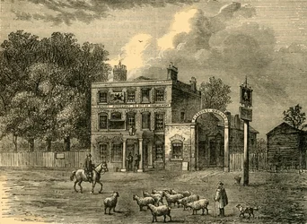 La campana en Edmonton, c1876