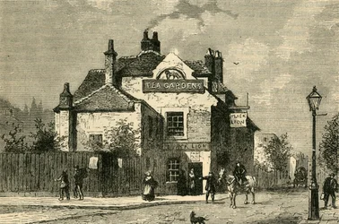 El León Negro, Church Street, Chelsea, en 1820, c. 1876