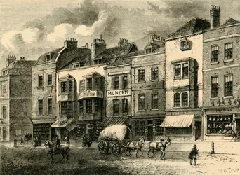 El Borough, High Street, en 1825, c. 1878