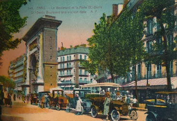 El Boulevard Saint-Denis y la Porte Saint-Denis, París, c1920