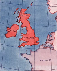 Las Islas Británicas y Francia, Bélgica y Holanda al mediodía en pleno verano