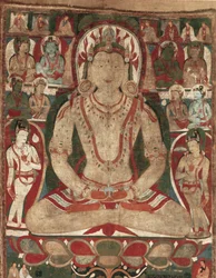 El Buda Amitayus atendido por Bodhisattvas