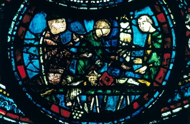 Los carniceros, vidriera, Catedral de Chartres, Francia, 1194-1260