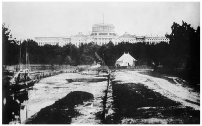 El Capitolio sin su cúpula, Washington DC, EE.UU., c1858