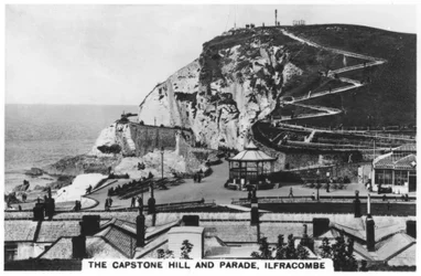 La colina Capstone y el desfile, Ilfracombe, 1936
