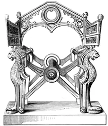 La silla de Dagoberto, siglo VII, 1849