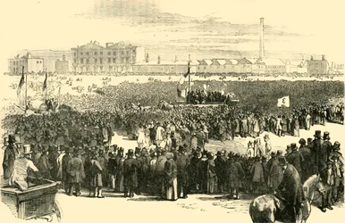 La reunión cartista en Kennington Common, 1848, c1878