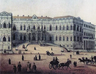 La casa Chertkov en la calle Myasnitskaya en Moscú, 1860s