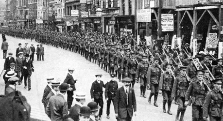 El Ejército Ciudadano de Territoriales, Strand, Londres, Primera Guerra Mundial, 1914