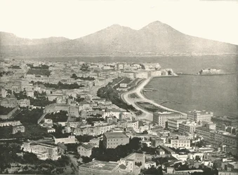 La ciudad, la bahía y el Vesubio, Nápoles, Italia, 1895