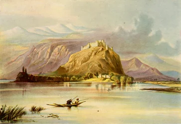 La ciudad de Srinagar Cachemira y el fuerte Hurri Purbut, 1840s, 1901