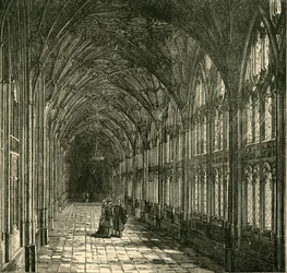 Los claustros de la Catedral de Gloucester, 1898