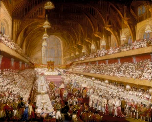 «El banquete de coronación del rey Jorge IV en Westminster Hall», 1821