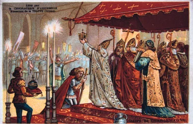 La coronación de Carlomagno, 800 d. C., siglo XIX