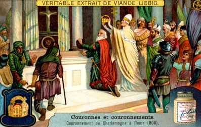 La coronación de Carlomagno en Roma en el año 800, hacia 1900