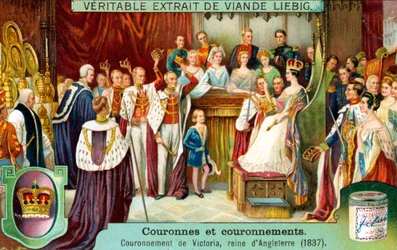 La coronación de Victoria, reina de Inglaterra, en 1837, hacia 1900