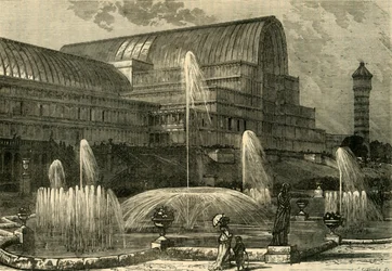 El Palacio de Cristal, desde el sur, c. 1878