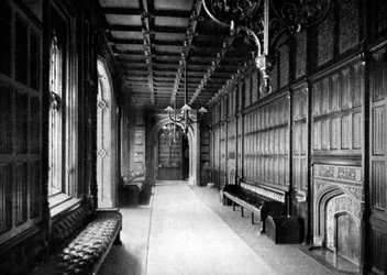 El vestíbulo de la División, Cámara de los Comunes, Westminster, Londres