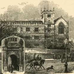 La puerta. La vieja escuela de gramática, 1898