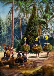 La sociedad Duk Duk, Archipiélago Bismarck, Papúa Nueva Guinea, 1920