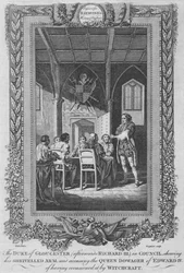 El Duque de Gloucester después Ricardo III en el Consejo, c. 1787