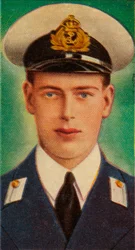 El duque de Kent cuando era guardiamarina en la Royal Navy