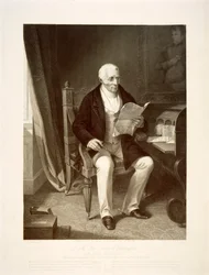 El Duque de Wellington leyendo despachos en su casa de Apsley House, Londres, 1846