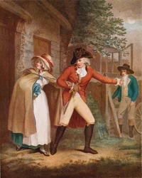 La fuga: Laetitia Lydia seducida de sus amigos bajo una promesa de matrimonio, 1789, 1925